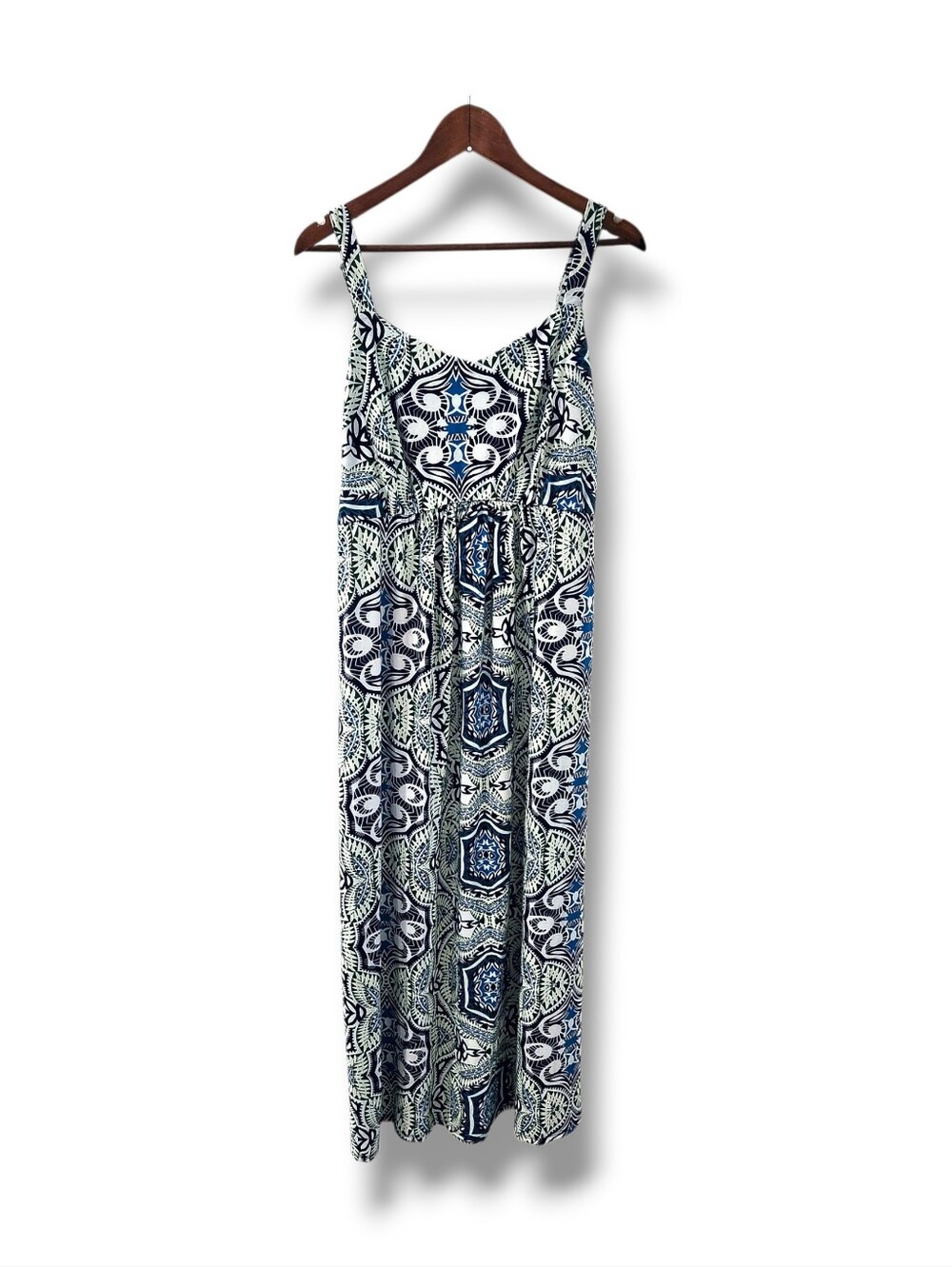 Faded Glory Geometric Paisley Print Sleeveless Knit Maxi Dress | 2X - Picture 8 of 8